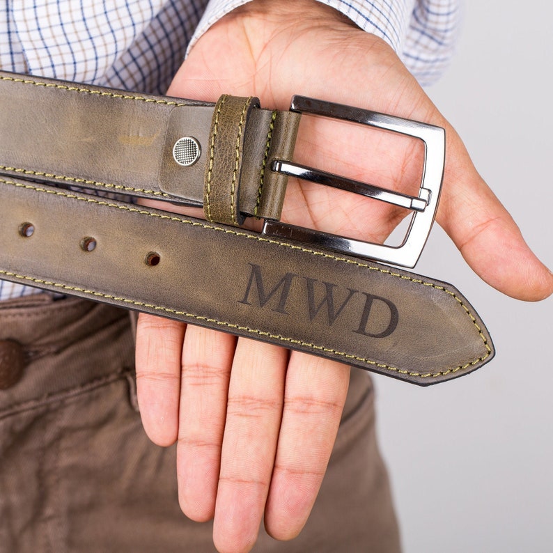 Personalized Secret Message Belt for Him, Custom Leather Belt for Men, Personalized Gift for Husband, 1-year Anniversary Gift for Boyfriend image 1