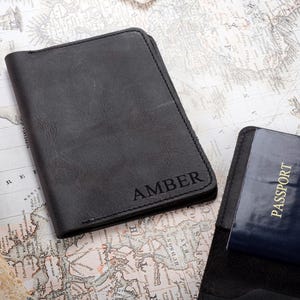 Custom Leather Passport Holder, Personalized Passport Cover, Engraved Passport Holder, Travel Passport Cover, Gifts for Frequent Travelers