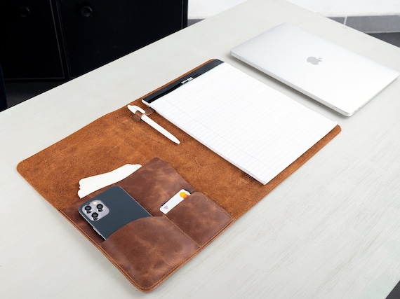 Custom Portfolio, Letter Size Notepad Cover, Personalized Refillable Portfolio, Custom Leather Portfolio, Business Portfolio