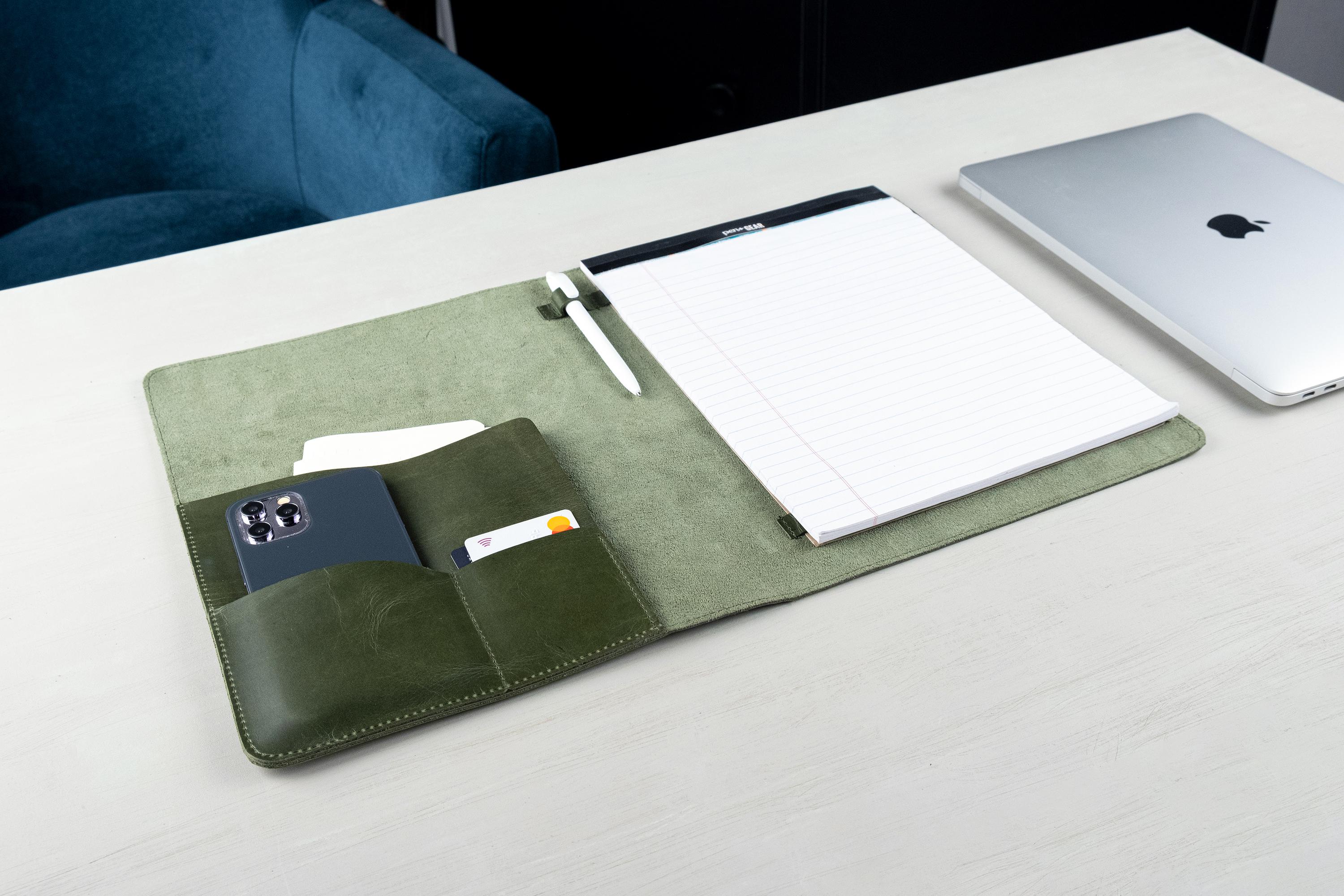 Full Grain Leather Portfolio, Notepad Cover, Personalized Refillable ...