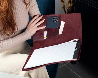 Custom Notepad Cover, Personalized Refillable Portfolio, Professional Interview Portfolio, Executive Leather Portfolio Gift for Men