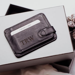 Cartera delgada para tarjetas, cartera personalizada, artículos de cuero hechos a mano, tarjetero, tarjetero de cuero, tarjetero de crédito, regalo para hombres