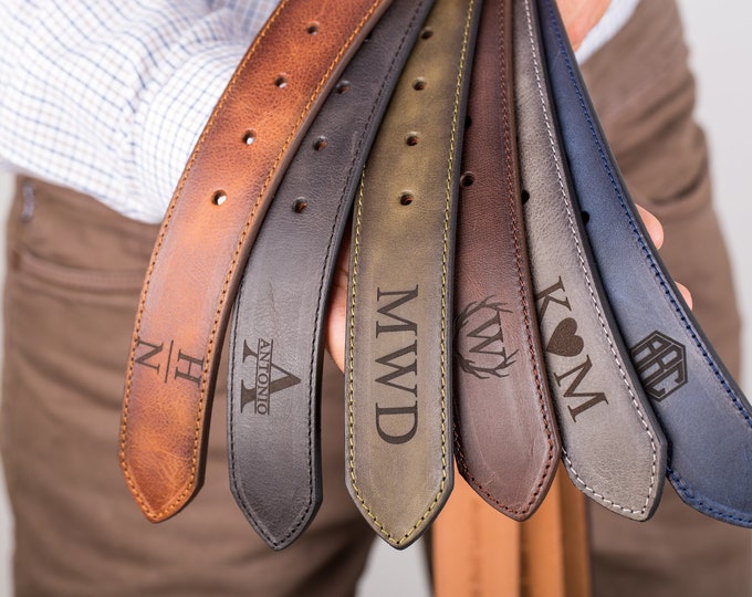 Personalized Handmade Belt for Dad, Valentines Day Gift for Him, Gift for Dad, Custom Leather Belt for Men, Personalized Men's Belt