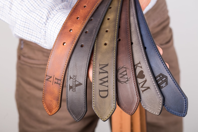 Personalized Handmade Belt for Dad, Valentines Gift for Husband, Gift for Father, Custom Leather Belt for Men, Personalized Men's Belt image 2