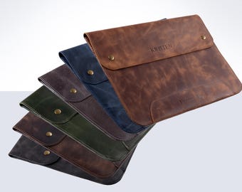 Leather Laptop Sleeve, Custom Laptop Case, Trendy Laptop sleeve for Women/Men, Slim Laptop Sleeve for Travel, Laptop Sleeve for Remote Work
