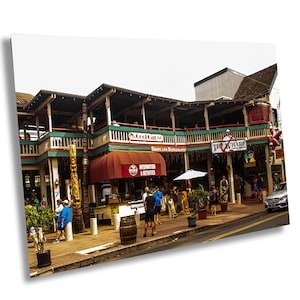 Lahaina Front Street Print: The Wharf, Maui Hawaiian Decor