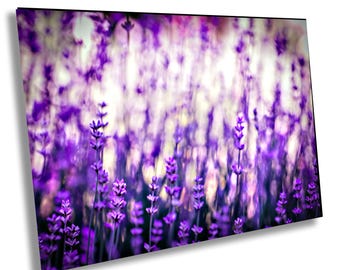 Lavender Field Botanical Art Print: Purple Wildflower Wall Decor