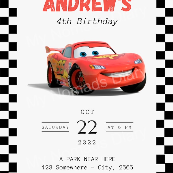 McQueen - MND2 - McQueen Party Invitation