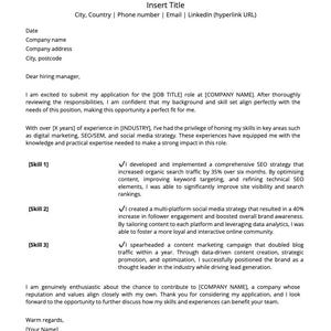 Professional Cover Letter Template – Modern & Customizable