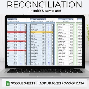 Reconciliation, 221 Entries, Google sheets Reconciliation, Recon, Budget Reconciliation, Accounts, Google Sheets, Digital Reconciliation