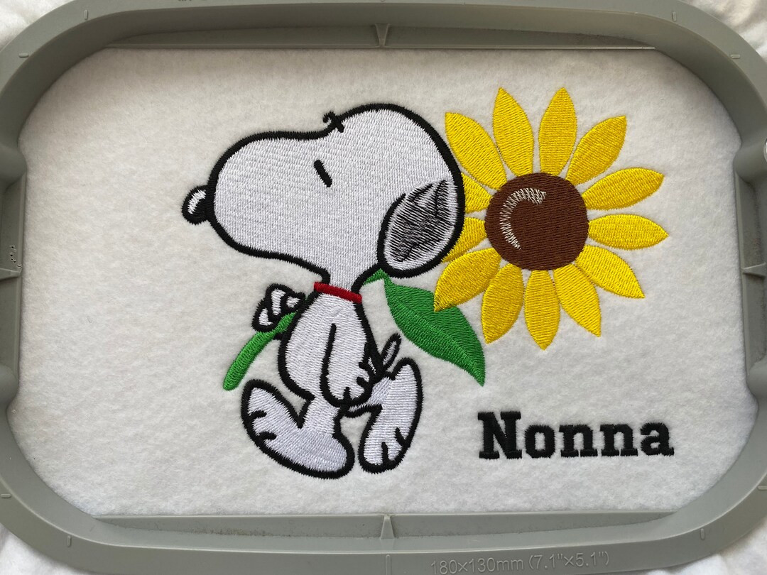 Snoopy With Sunflower Personalised Embroidered Blanket or Towel Etsy