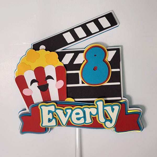 Movie theme Cake topper Movie party, Movie Birthday movie night decor for cakes Movie Cake toppers Movie night