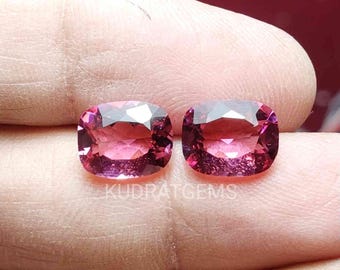 Lab Pink Sapphire Long Cushion Cut Gemstone, Elongated Cushion Pink Gem For Ring, 4x3mm To 30x20mm