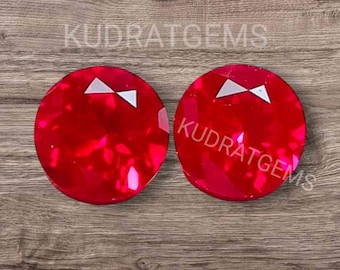 Lab Ruby, Round Cut Faceted, Loose Gem for Jewelry Making 5mm-15mm