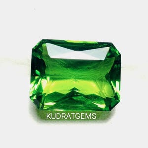 Synthetic Green Peridot Radiant Cut, Rectangular Loose Gemstone Jewelry Making Sizes 5x4mm To 50x30mm