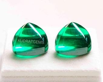 Pedra Preciosa Esmeralda Sintética: Almofada Pão de Açúcar Cabochão, 5 mm-50 mm