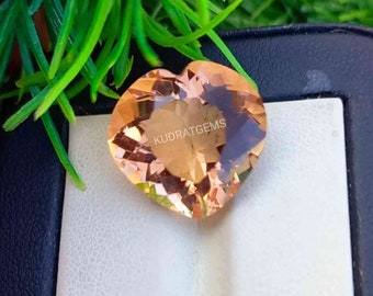 16 mm hartgeslepen roségouden morganiet edelsteen, handgemaakte sieraden maken van synthetische steen
