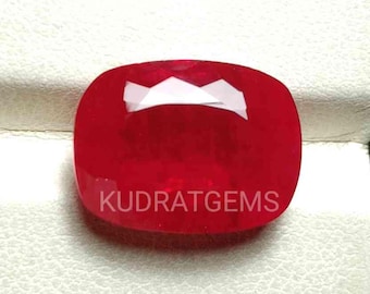 Lab Created Ruby Corundum | Pigeon Blood Red Long Cushion Cut Loose Stone (5x4mm to 16x22mm)