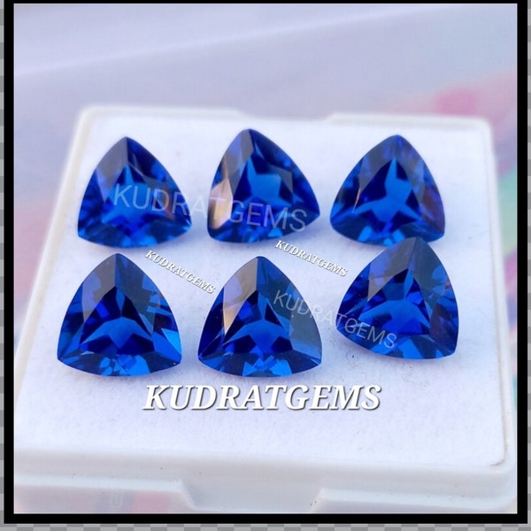 Lot 10mm Lab Tansanit Edelstein Blau Lose Trillion Schnitt facettiert 6 Stück Lot Paar Ring Größe Anhänger Ohrring Bolzen Schmuck machen Geschenk