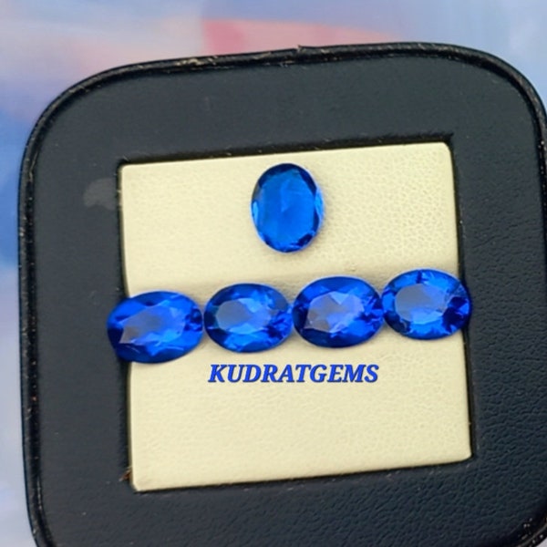 Lot 5 Stück Lab Tansanit Edelstein Blau Lose Oval Schnitt facettierten Blau Ring Anhänger Ohrring Bolzen Schmuck machen Geschenk Größe 3x4mm bis 22x28mm