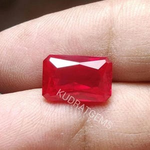 Pigeon Blood Red Lab Ruby | Radiant Cut Rectangular Octagon Loose Gemstone (5x4mm-20x15mm)