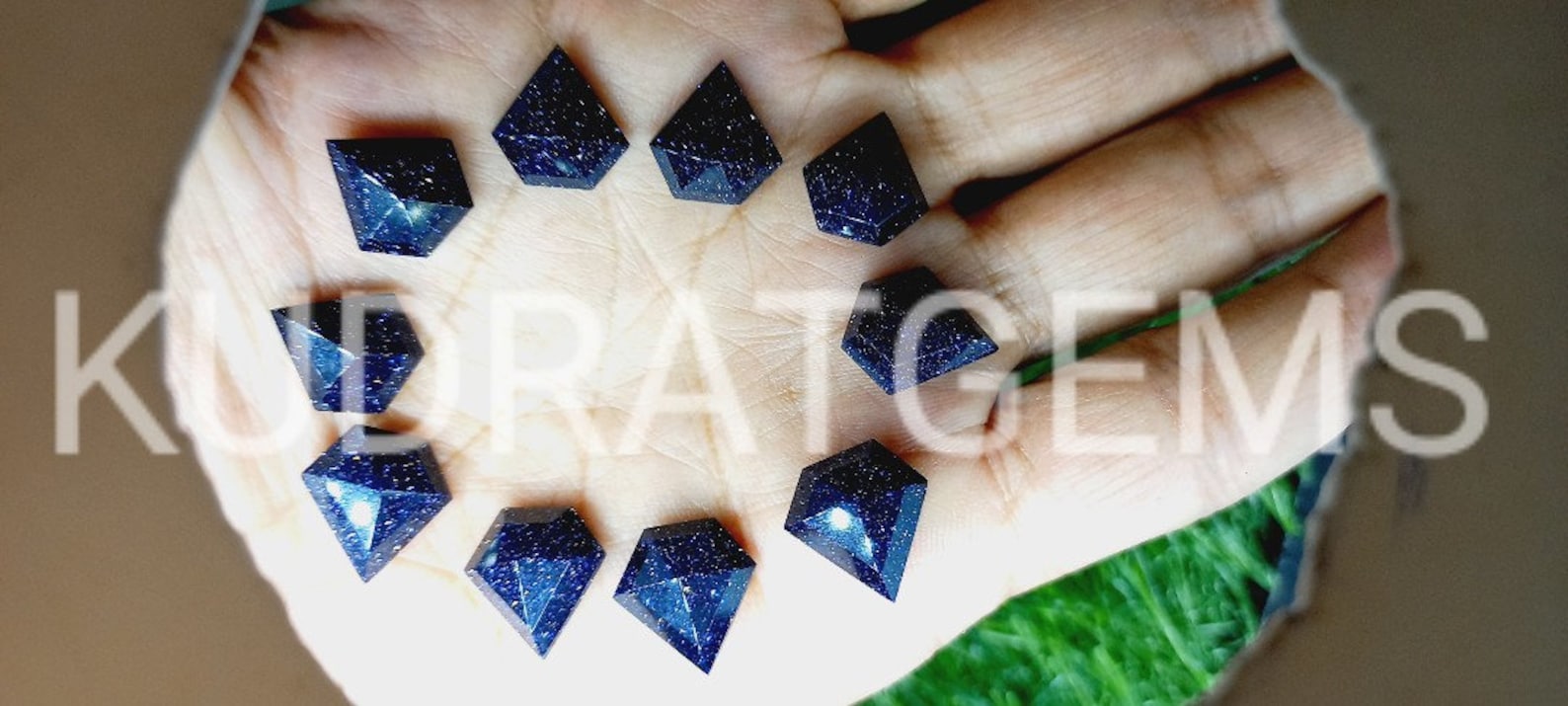 Navy Blue Sandstone Faceted Round Gemstone Beads - RNF04