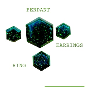 Set Green Sandstone Gemstone Loose Hexagon Cut Fancy Faceted  Ring Pendant Earring Necklace Bracelet Jewelry Making 4 Piece Set Gift Lab Cr.