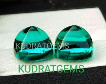 Pedra Preciosa Esmeralda Sintética: Almofada Pão de Açúcar Cabochão, 5 mm-50 mm