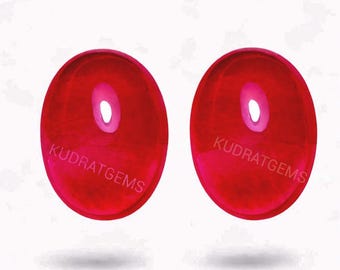 Lab Rubin Taubenblut Oval Cabochon, 5 x 4 mm-20 x 15 mm Rotkorund lose Stein benutzerdefinierte Tiefe verfügbar