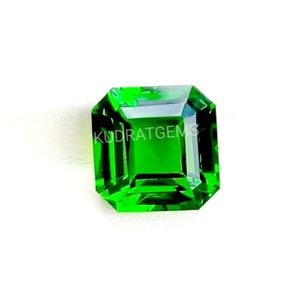 Chrome Diopside  Gemstone Loose Square Asscer Cut Faceted Pair Ring Pendant  Earring Sruds Bracelet Green Jewelry Make Gift Synthetic 5mm-30
