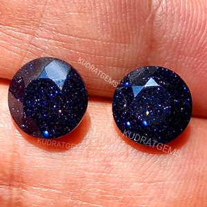 Erstklassige blaue Sandstein Edelstein lose runde geschnitten Paar facettierte Ring Ohrringe Ohrstecker Anhänger Halskette Schmuck machen Geschenk Größe 5 mm - 50 mm