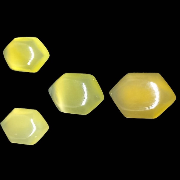 Lot Natürlicher Onyx Edelstein Gelb Lose Gelber Onyx Cabochon Hexagon 4 Stück Set Paar Ring Anhänger Armband Ohrring Bolzen Schmuck machen Geschenk