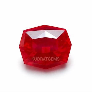 Pigeon Blood Red Ruby Corundum, Hexagon Cut Fancy Gemstone (14x12mm)