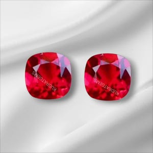 Lab Created Ruby Cushion Cut Loose Gemstone | Deep Red Corundum Stone | Faceted Ruby for Ring Pendant Earrings | 5mm to 15mm