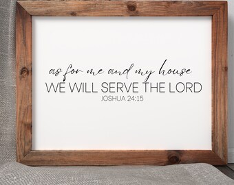 We Will Serve the Lord SVG, Faith Quote, Bible, Christian, Cricut, Cut File, Digital File, SVG