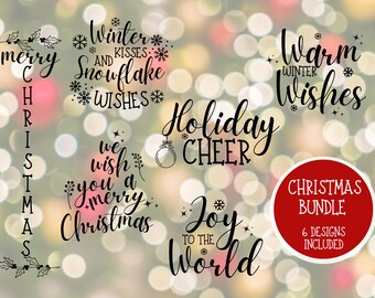 Christmas SVG Bundle, 6 Digital Files, Cricut, Cut File, T-Shirt, Sweatshirt, Christmas Gift, SVG Files