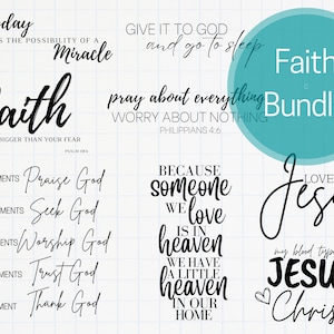 Faith SVG Bundle, Christian SVG Bundle, 15 Files, Bible Verses, Digital Files, Cricut, SVG