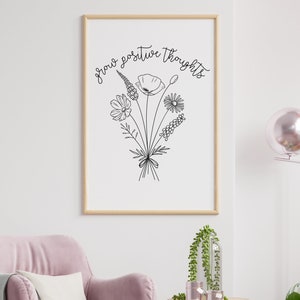 Grow Positive Thoughts SVG, Selbstliebe, Positivität, Plotterdatei, Cricut, SVG, Digitale Datei