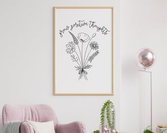 Grow Positive Thoughts SVG, Self Love, Positivity, Cut File, Cricut, SVG, Digital File