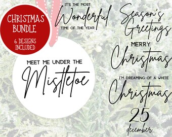 Christmas SVG Bundle, 6 Digital Files, Cricut, Cut File, T-Shirt, Sweatshirt, Christmas Gift, SVG Files