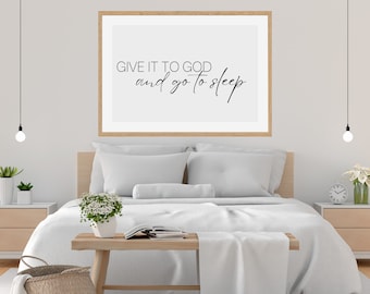 Give it to God and go to Sleep SVG, Faith Quote, Bible, Christian, Cricut, Cut File, Digital File, SVG