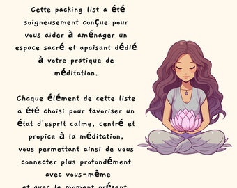 Packing List méditation - liste complète d'articles pour la pratique de la méditation - aménager un espace sacré et apaisant