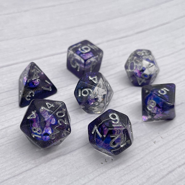 DND Dice Set 7pcs D&D Dungeons and Dragons Gifts D20 Polyhedral Sharp Edge Resin Dice Pathfinder RPG MTG Role Playing D and D Table Games