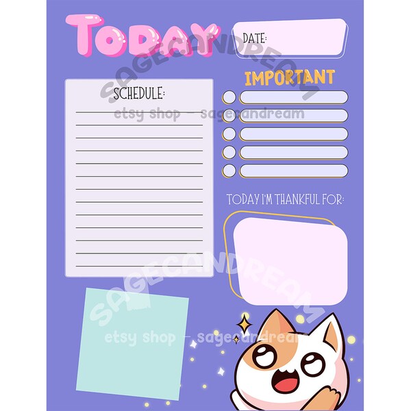 Japanese Cat Calendar Etsy