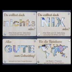 Geschenkkarte Holz -  Du wolltest doch nichts oder?  Geldgeschenk, Gutschein