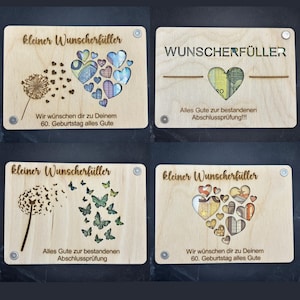 Wunscherfüller - Geschenkkarte aus Holz – Ein kreatives Geldgeschenk mit persönlicher Note