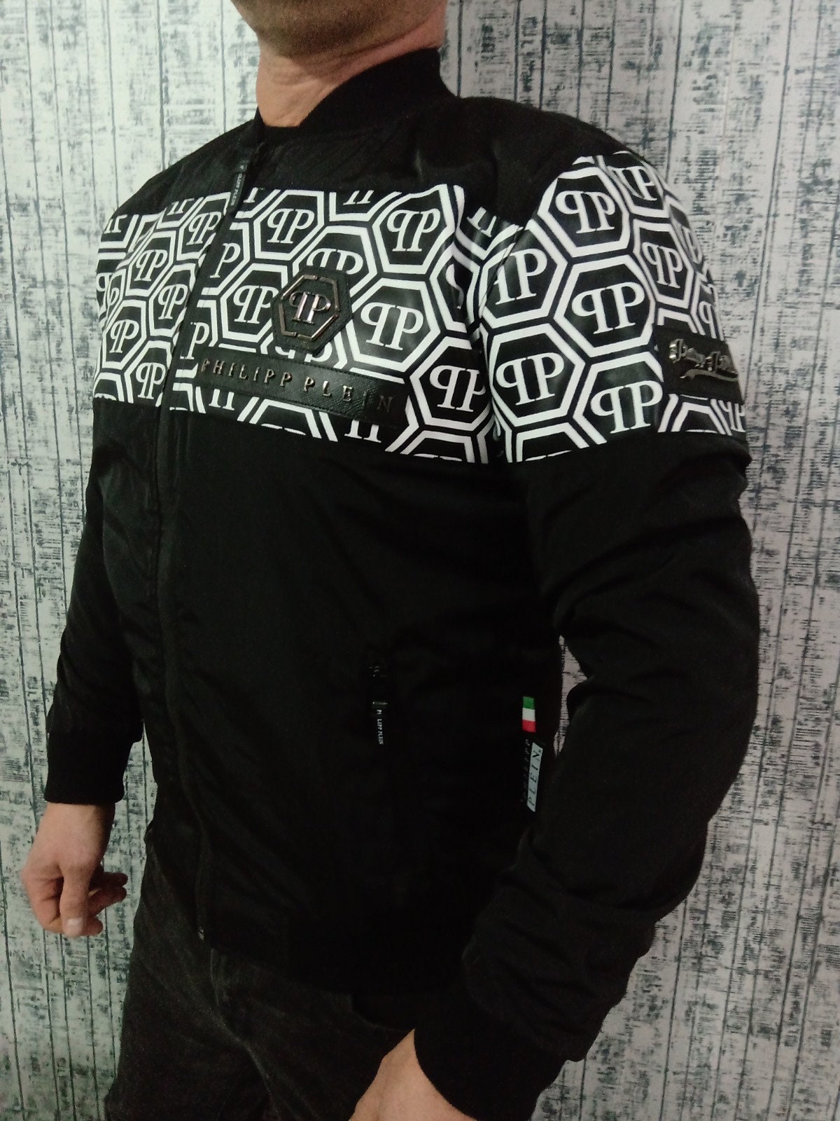 Philipp Plein Monogram Faux-Fur Jacket