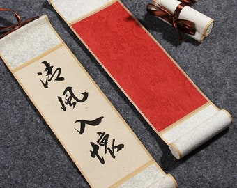 Mini Scroll, Xuan Paper, Calligraphy Hanging Scroll, Calligraphy Work Paper, Scroll Painting, Antique Calligraphy And Painting Pendant