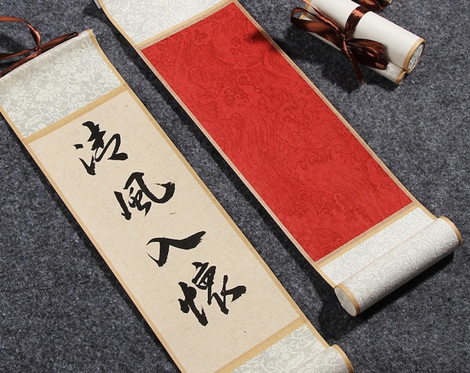 Mini Scroll, Xuan Paper, Calligraphy Hanging Scroll, Calligraphy Work Paper, Scroll Painting, Antique Calligraphy And Painting Pendant