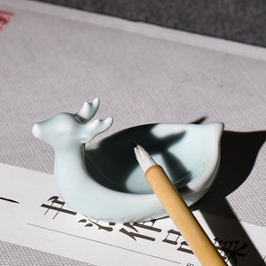 Ceramic Inkstones, Calligraphy Inkstones, Ceramic Ink Trays, Multifunctional Pen Stands, Writing Room Accessories, for Holding Ink